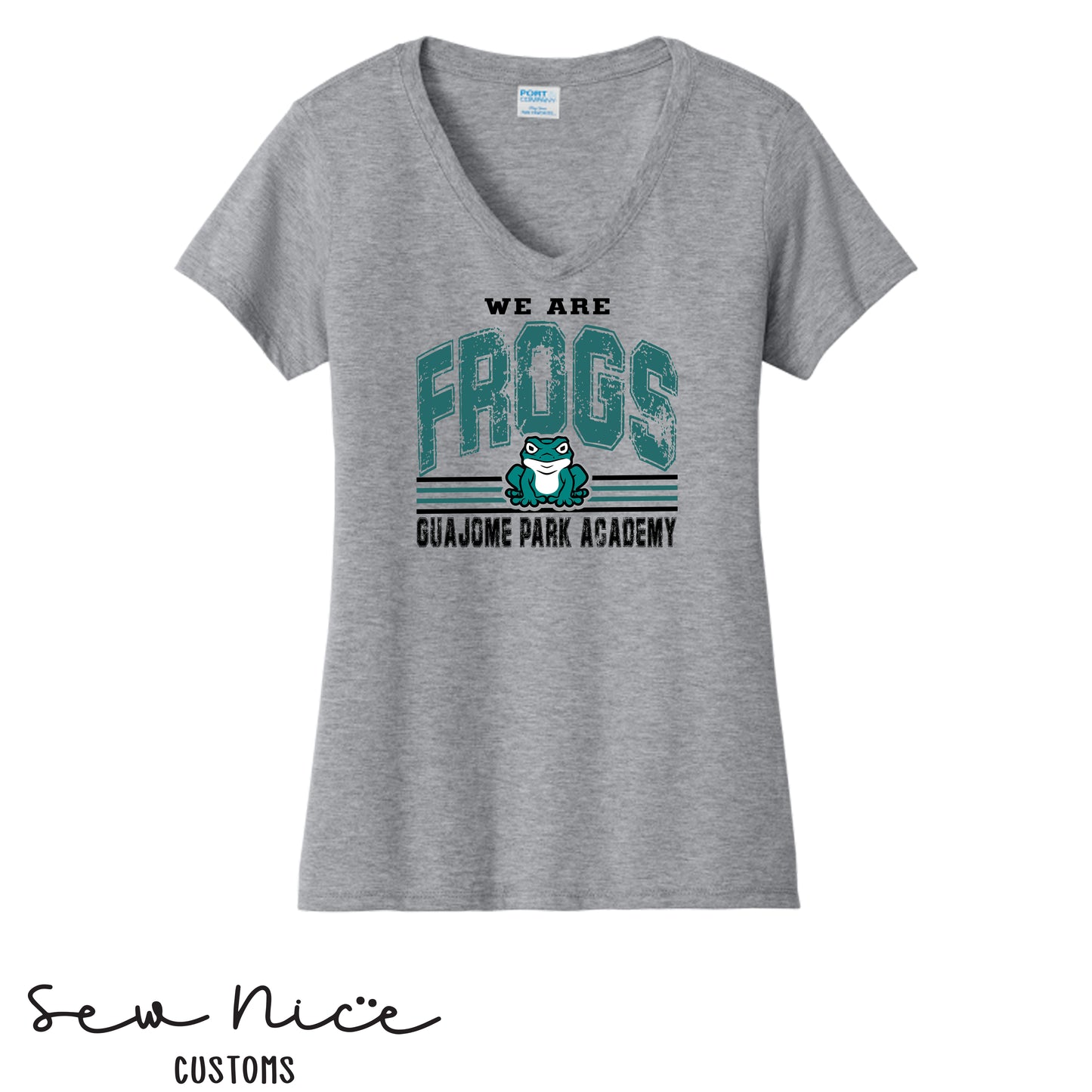 Guajome- Vintage We Are Frogs-Ladies V-Neck Shirt