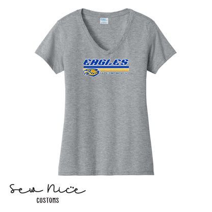SP Eagles Lines- Tennis- Ladies V-Neck Shirt