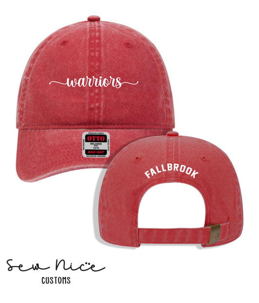 Warriors- Embroidered Distressed Dad Hat