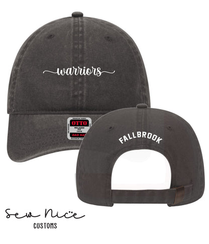 Warriors- Embroidered Distressed Dad Hat