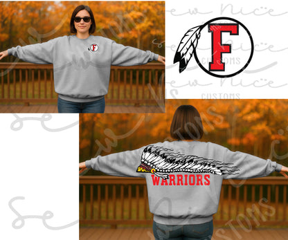 FHS Football Shoulder Design - Adult/Youth Unisex Crewneck Sweatshirt