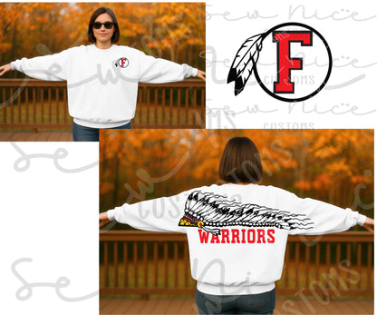 FHS Football Shoulder Design - Adult/Youth Unisex Crewneck Sweatshirt