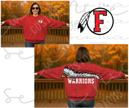 FHS Football Shoulder Design - Adult/Youth Unisex Crewneck Sweatshirt