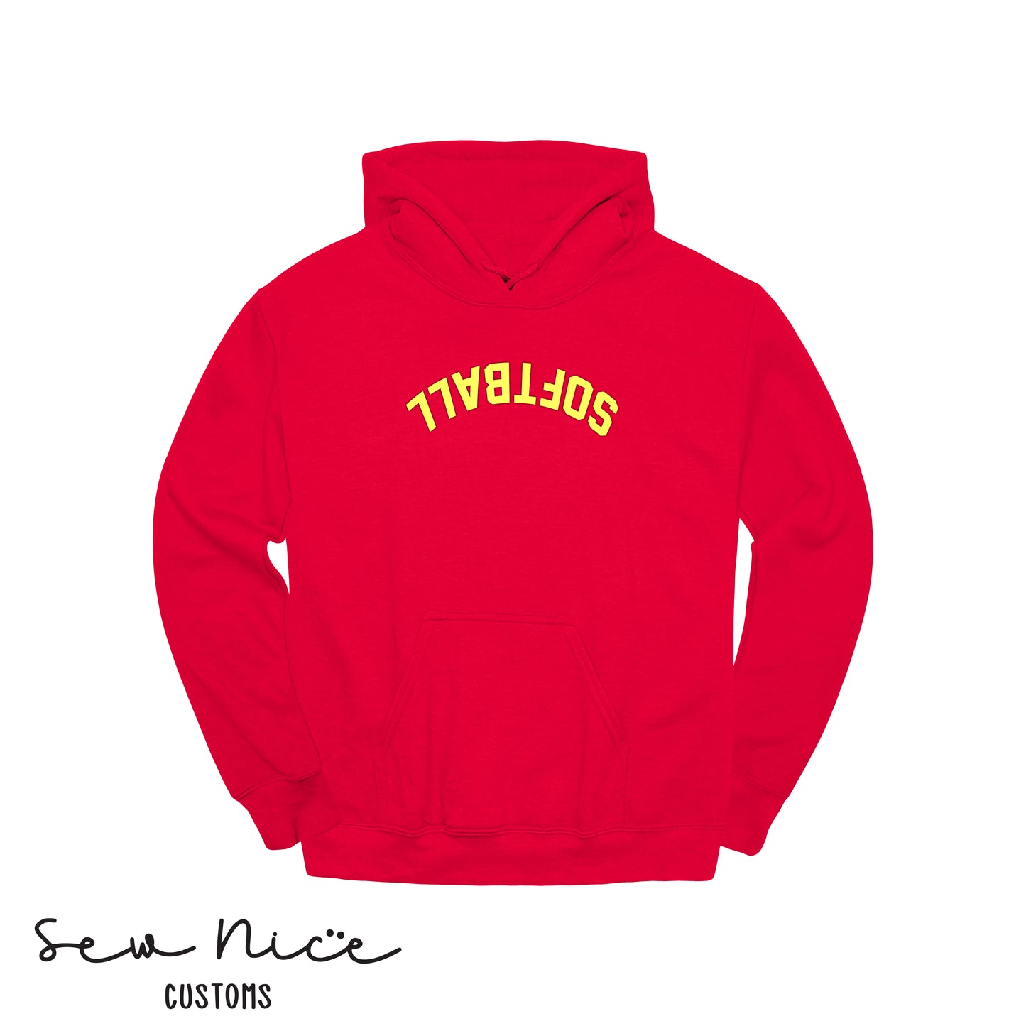 Embroidered Upside Down "SOFTBALL" - Adult/Youth Hoodie- FGSL