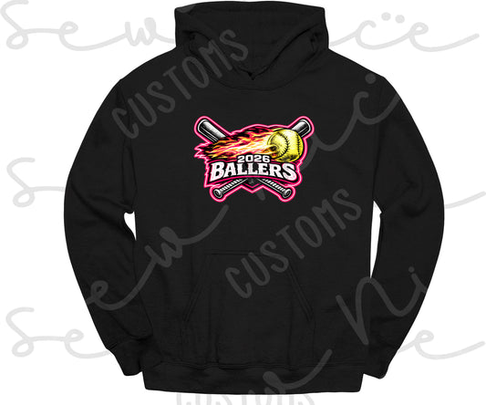 2026 Ballers (Bats) Softball- Unisex Hoodie