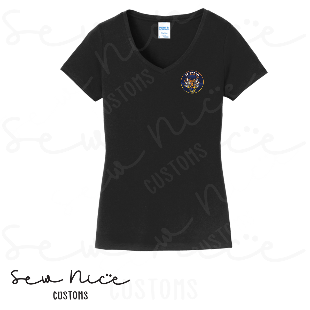 SD SWARM Baseball- Ladies V-Neck Shirt