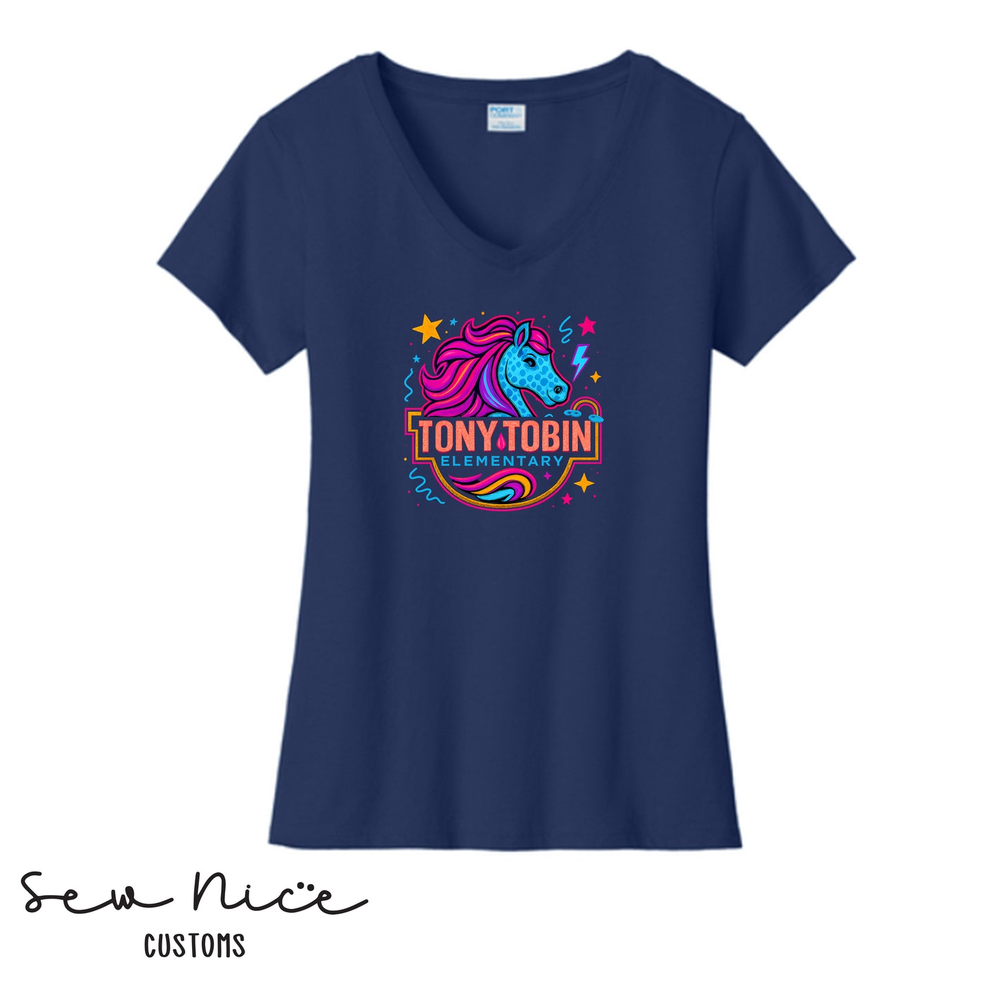 Tony Tobin Electric Horse Design- Ladies V-Neck