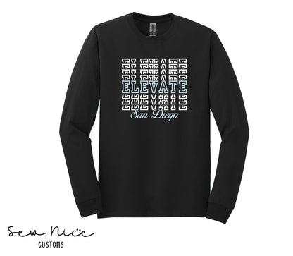 Elevate Stacked Design- Unisex Adult/Youth Long Sleeve Shirt