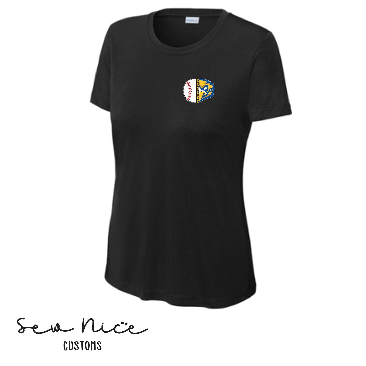 Split Baseball & Eagles Face- Ladies Adult/Youth Dri Fit Shirt