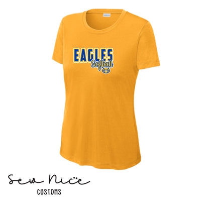 Eagle Softball Script- LADIES Dri Fit Shirt