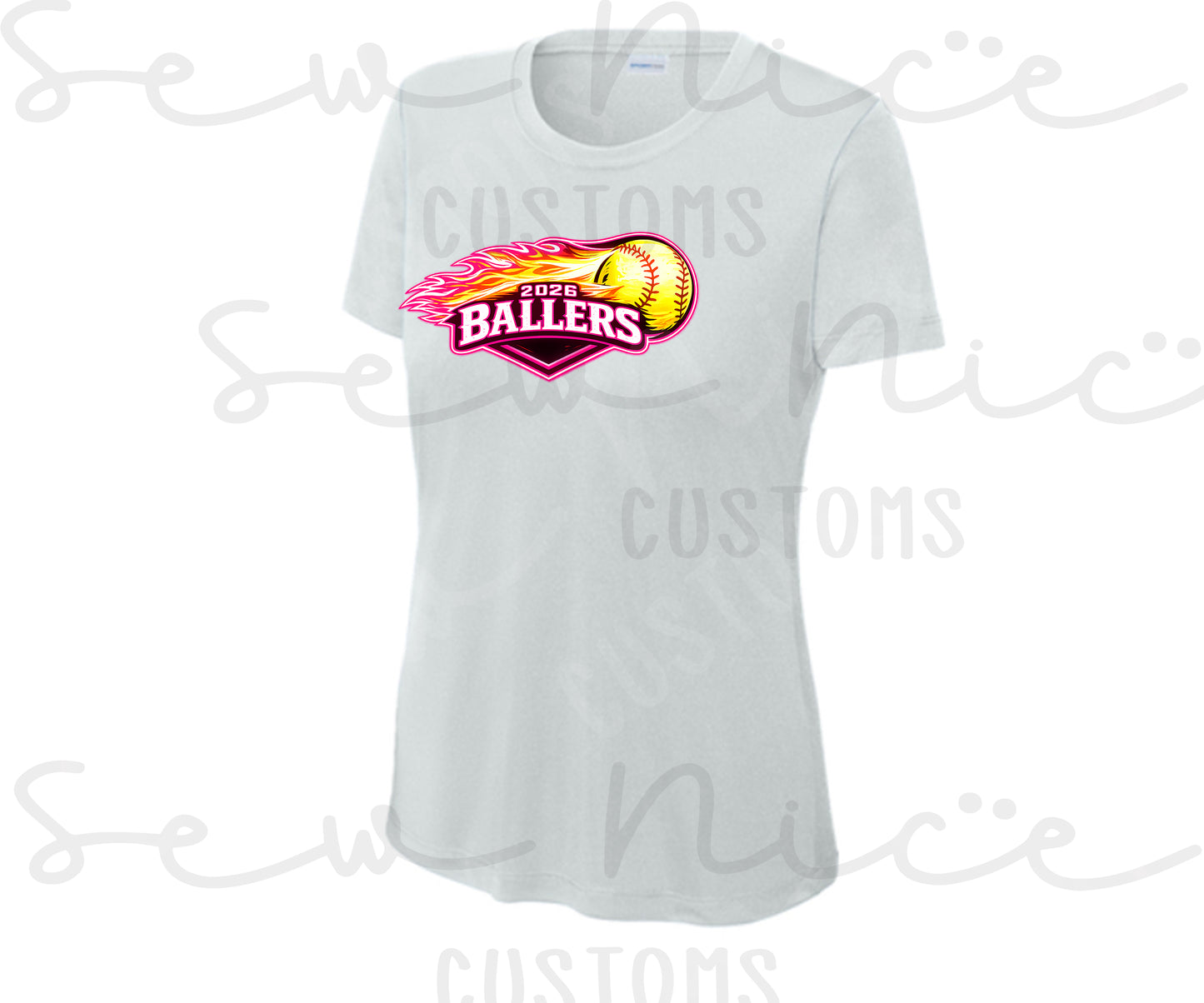 2026 Ballers (Flame) Softball- Ladies Dri Fit Shirt