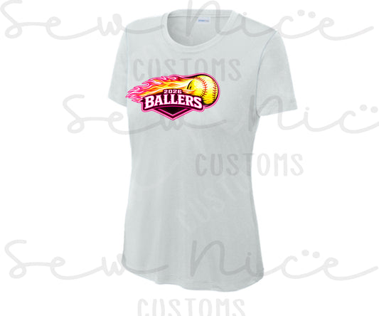 2026 Ballers (Flame) Softball- Ladies Dri Fit Shirt