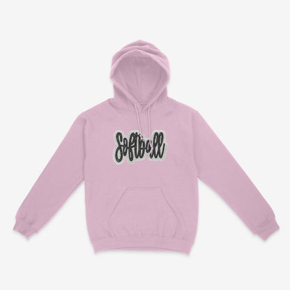 Boujee Softball Glitter Applique -Unisex Adult/Youth Hoodie