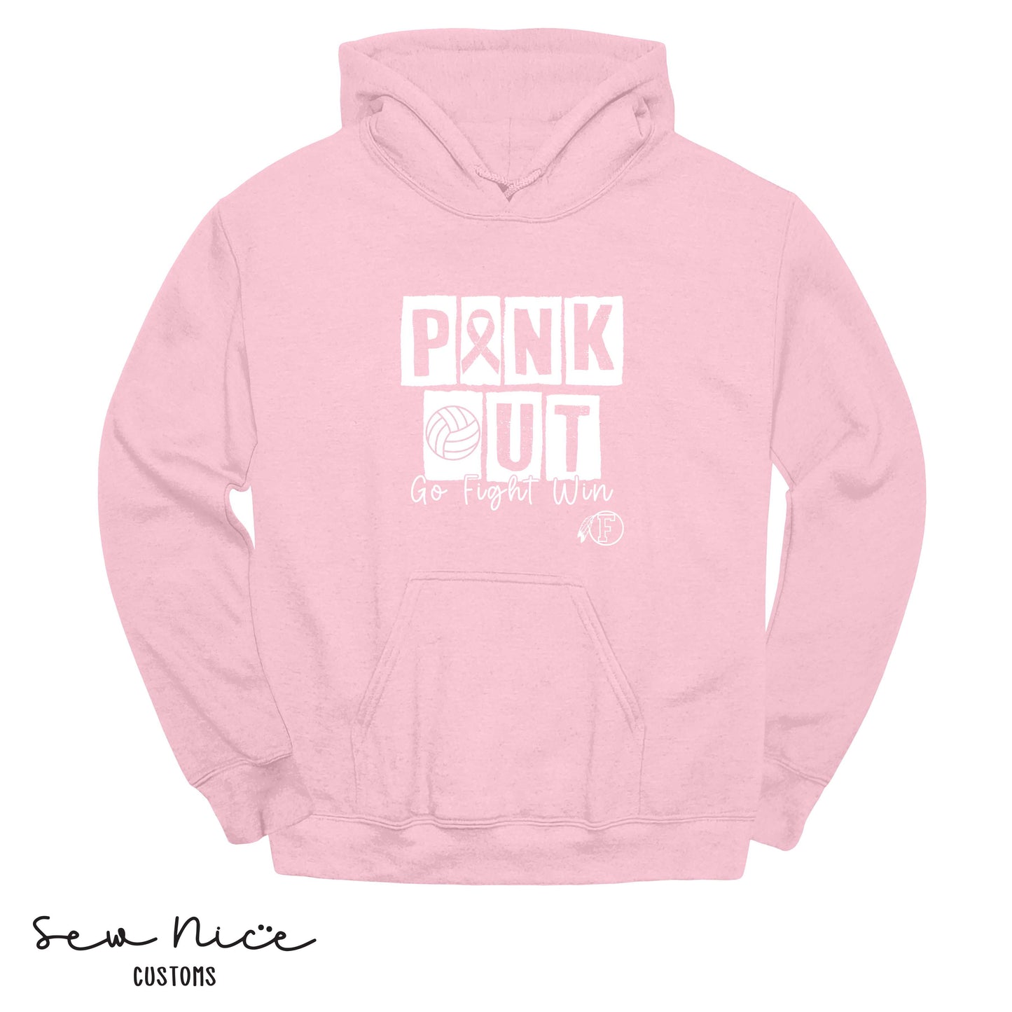 PINK OUT- Go Fight Win- FHS Volleyball -Unisex Adult/Youth Hoodie
