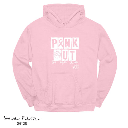 PINK OUT- Go Fight Win- FHS Volleyball -Unisex Adult/Youth Hoodie
