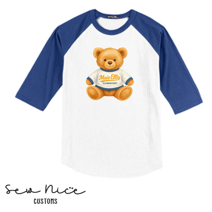 Raglan ADULT Shirt- Maie Ellis Teddy Bear