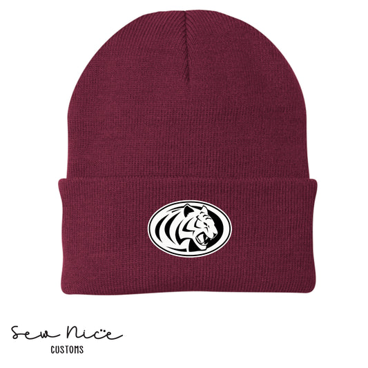 Embroidered WHITE TIGER LOGO Beanie