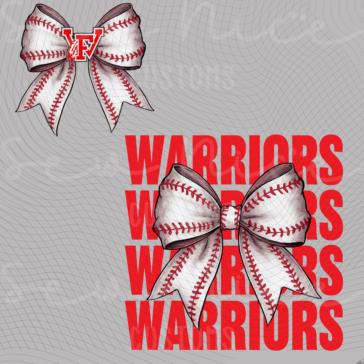 Warriors Baseball Bow- Unisex Adult/Youth Hoodie
