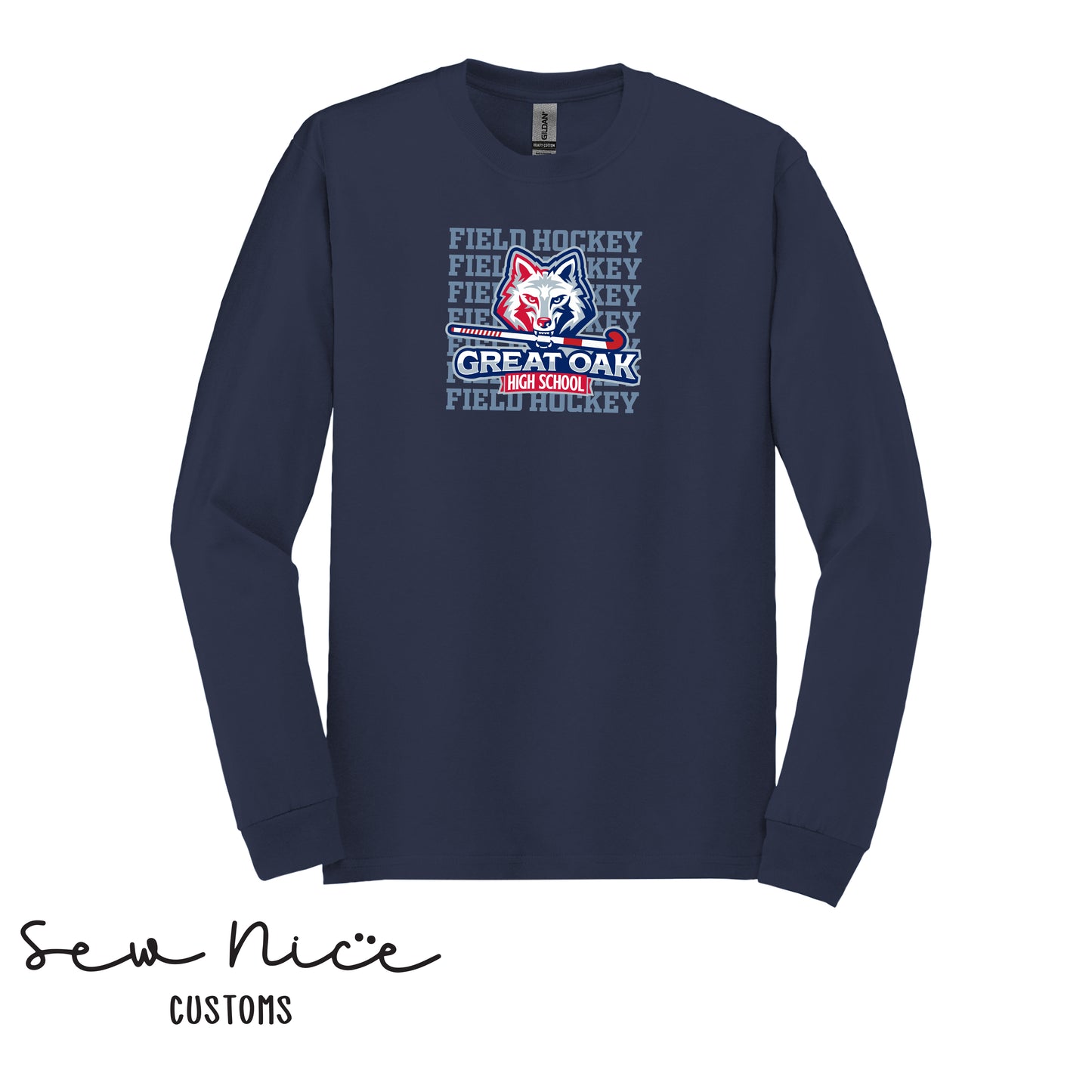 GO Stacked Field Hockey- Unisex Adult/Youth Long Sleeve Shirt