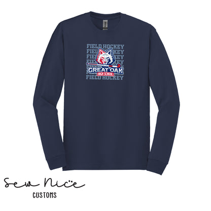 GO Stacked Field Hockey- Unisex Adult/Youth Long Sleeve Shirt