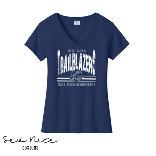 Tony Tobin- We Are Trailblazers- Ladies V-Neck Shirt