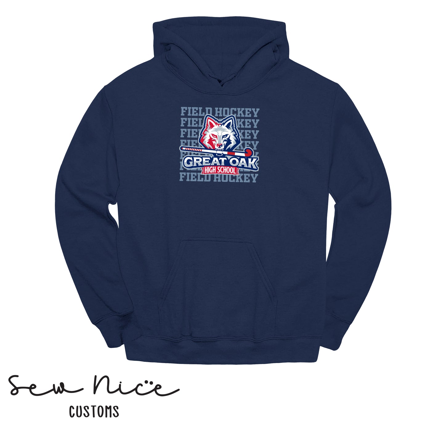 GO Stacked Field Hockey- Unisex Adult/Youth Hoodie