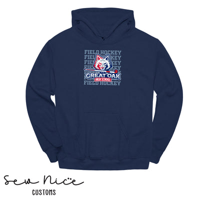GO Stacked Field Hockey- Unisex Adult/Youth Hoodie