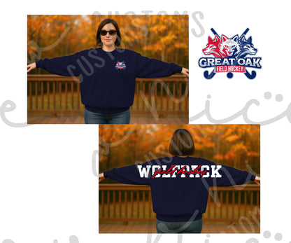 GO Field Hockey Shoulder Design - Adult/Youth Unisex Crewneck Sweatshirt