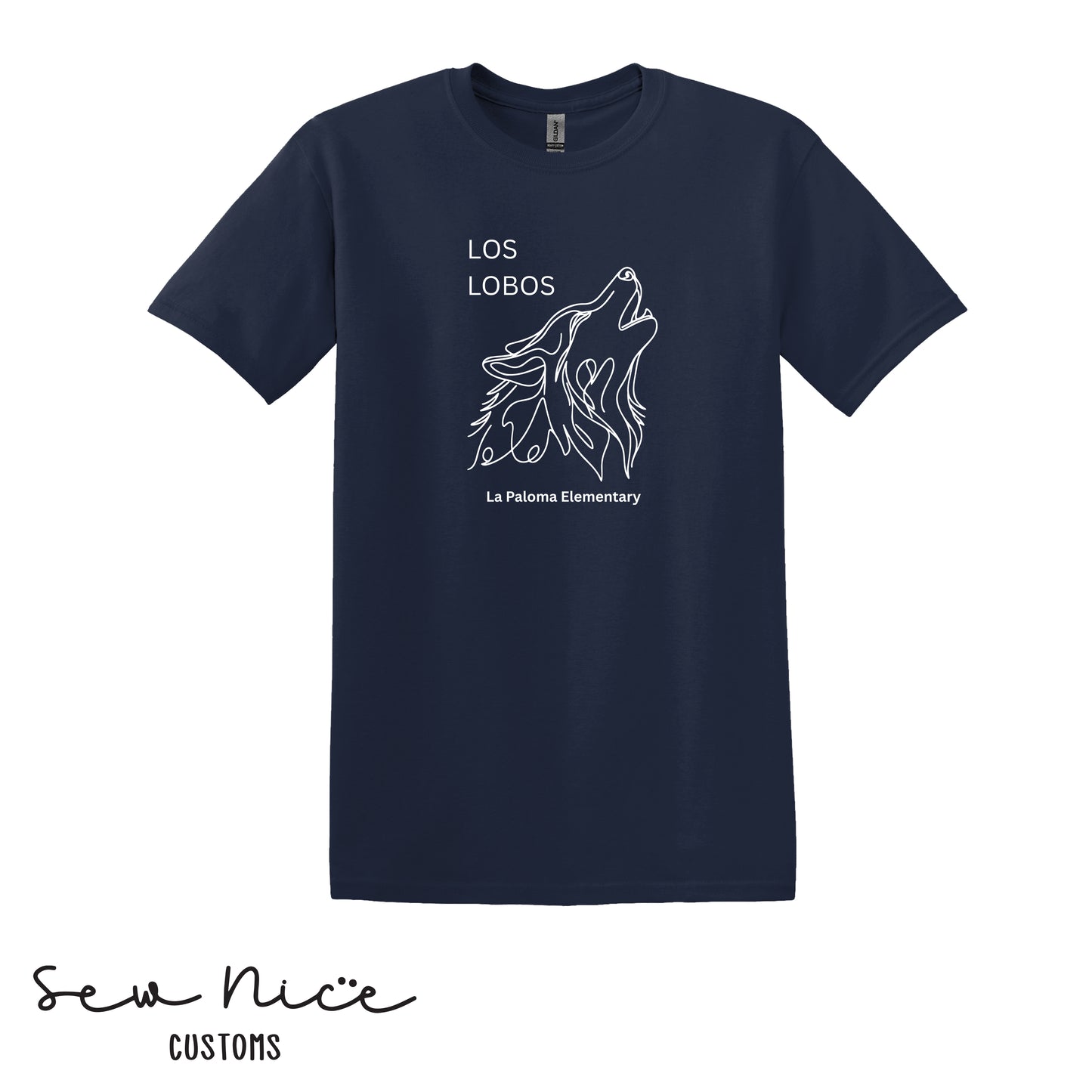 Los Lobos Line Drawing- Unisex Adult/Youth T-Shirt