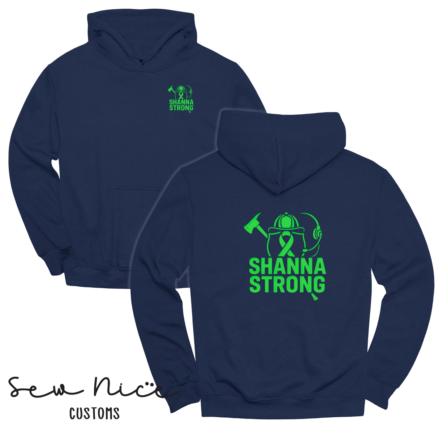 Shanna Strong Unisex Adult/Youth Hoodie-Left Chest/Back Design