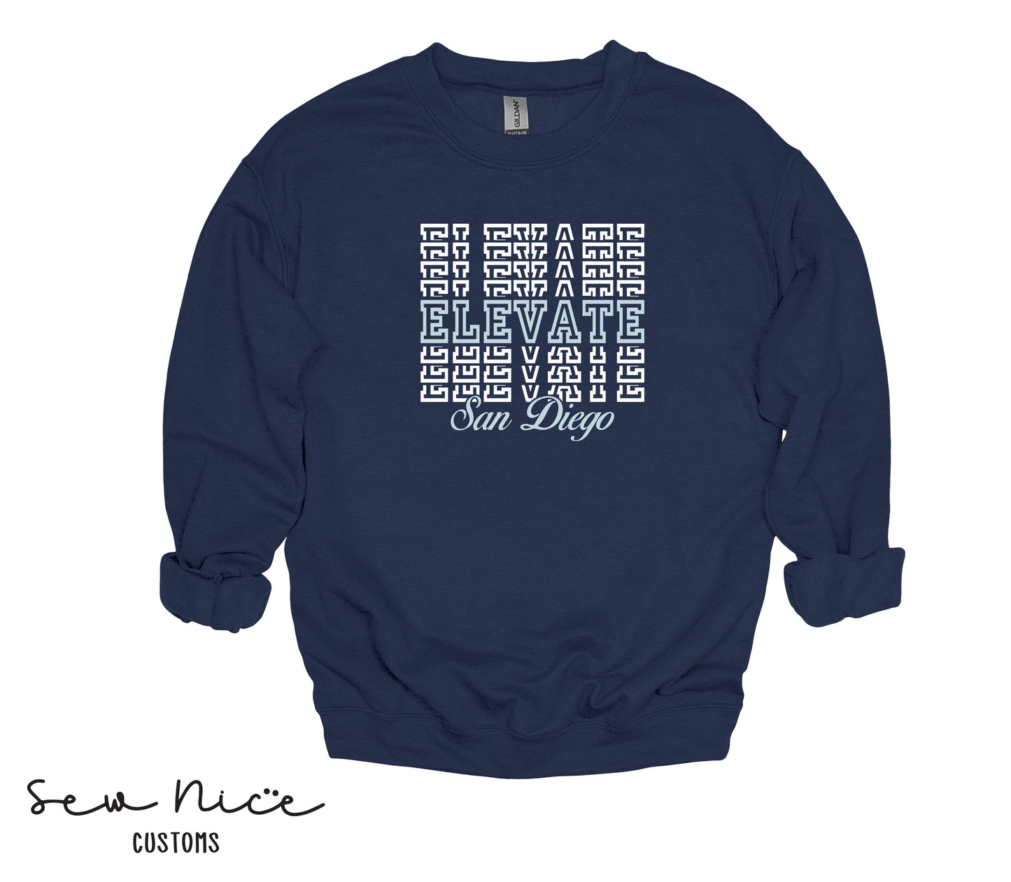 Elevate Stacked Design- Unisex Adult/Youth Crewneck Sweatshirt