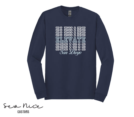 Elevate Stacked Design- Unisex Adult/Youth Long Sleeve Shirt