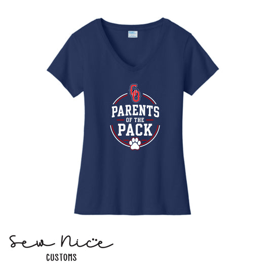 GO Cheer Parent of the Pack - Ladies V-Neck Shirt