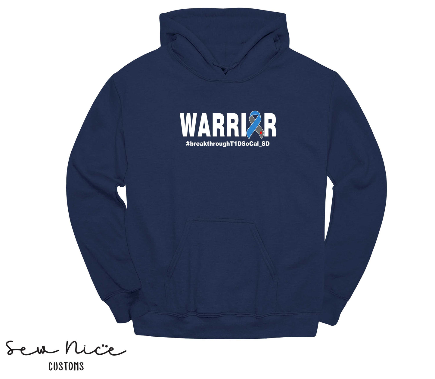 WARRIOR T1D- Unisex Adult/Youth Hoodie