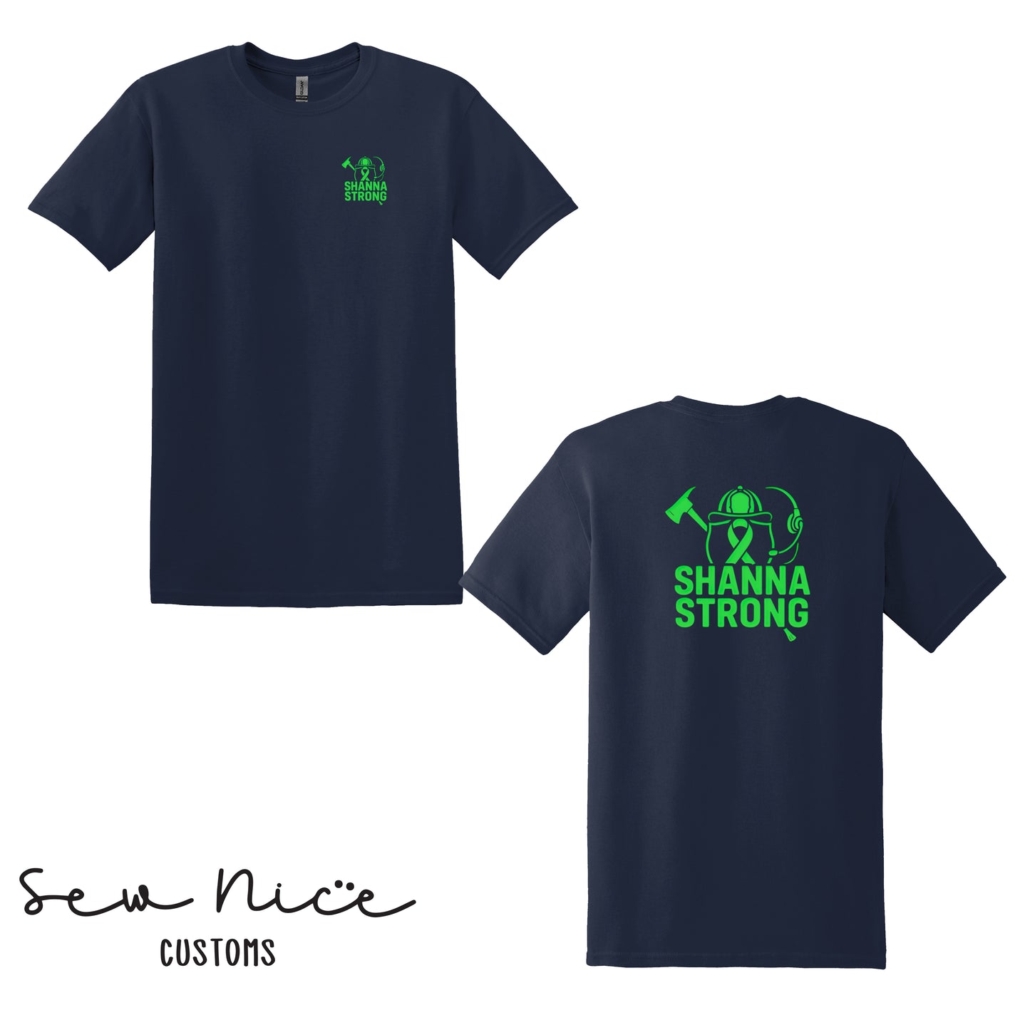 Shanna Strong Unisex Adult/Youth T-Shirt -Left Chest/Back Design