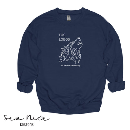 Los Lobos Line Drawing- Unisex Adult/Youth Crewneck Sweatshirt