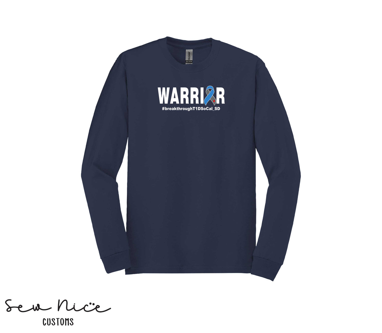 WARRIOR T1D- Unisex Adult/Youth Long Sleeve Shirt