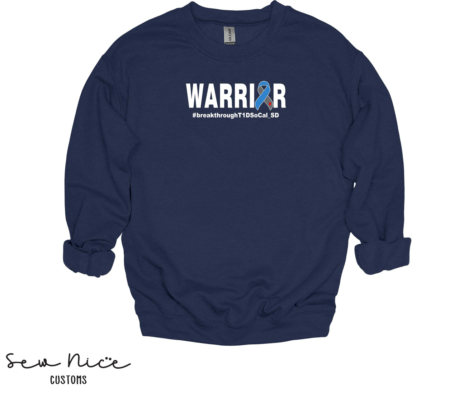 WARRIOR T1D- Unisex Adult/Youth Crewneck Sweatshirt