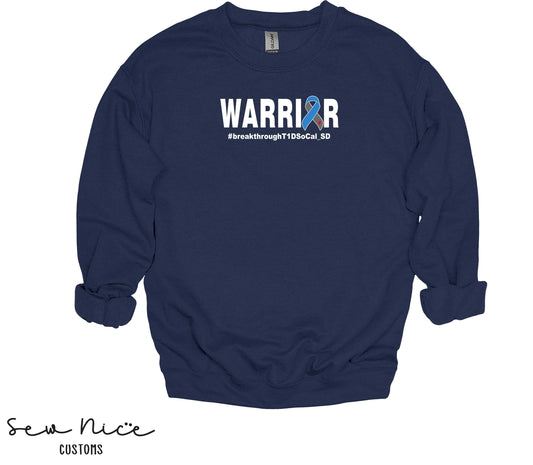 WARRIOR T1D- Unisex Adult/Youth Crewneck Sweatshirt