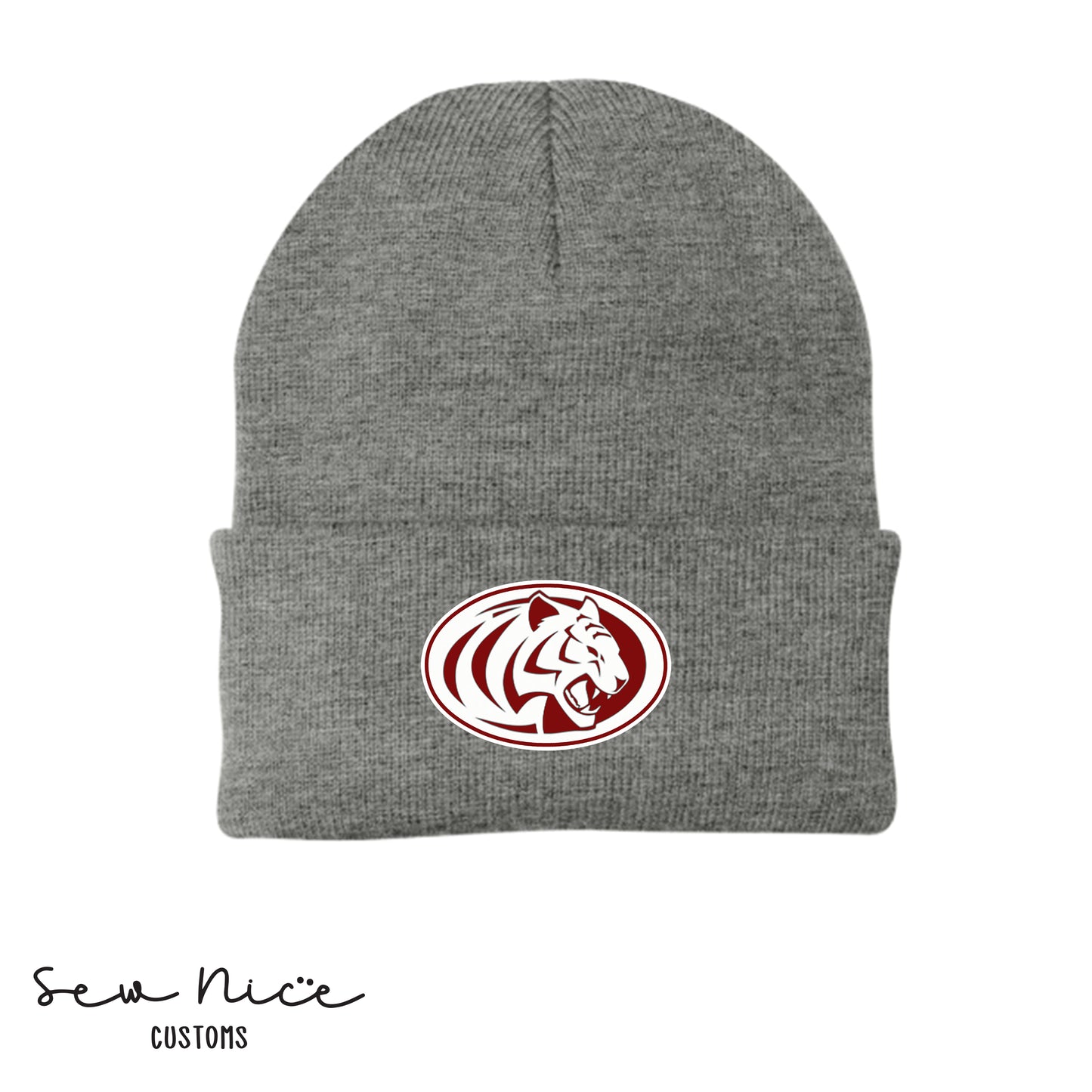 Embroidered WHITE TIGER LOGO Beanie