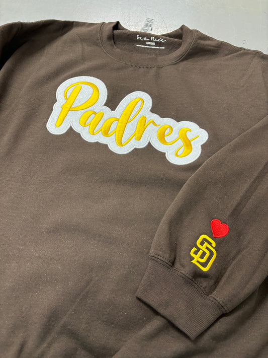 Padres Embroidered Glitter Applique Sweatshirt