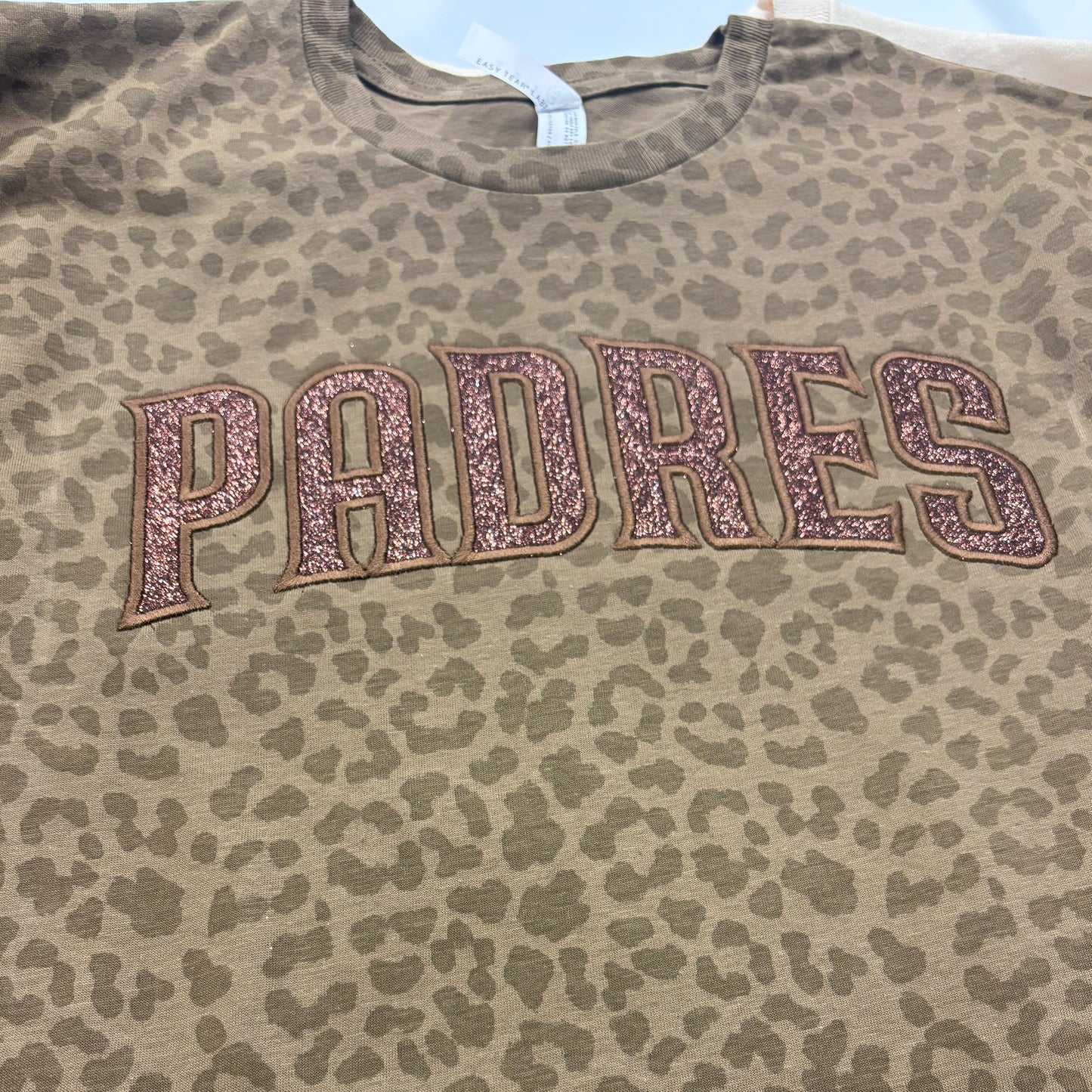 Padres Glitter Applique Leopard Shirt
