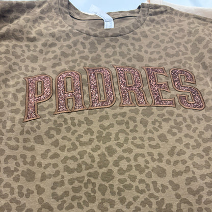 Padres Glitter Applique Leopard Shirt