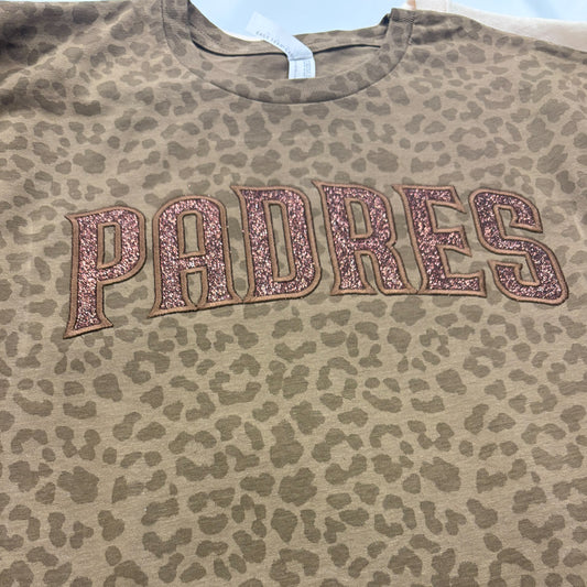 Padres Glitter Applique Leopard Shirt