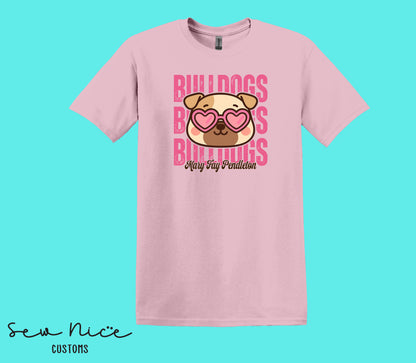 Bulldogs Valentine's- Unisex Adult/Youth T-Shirt