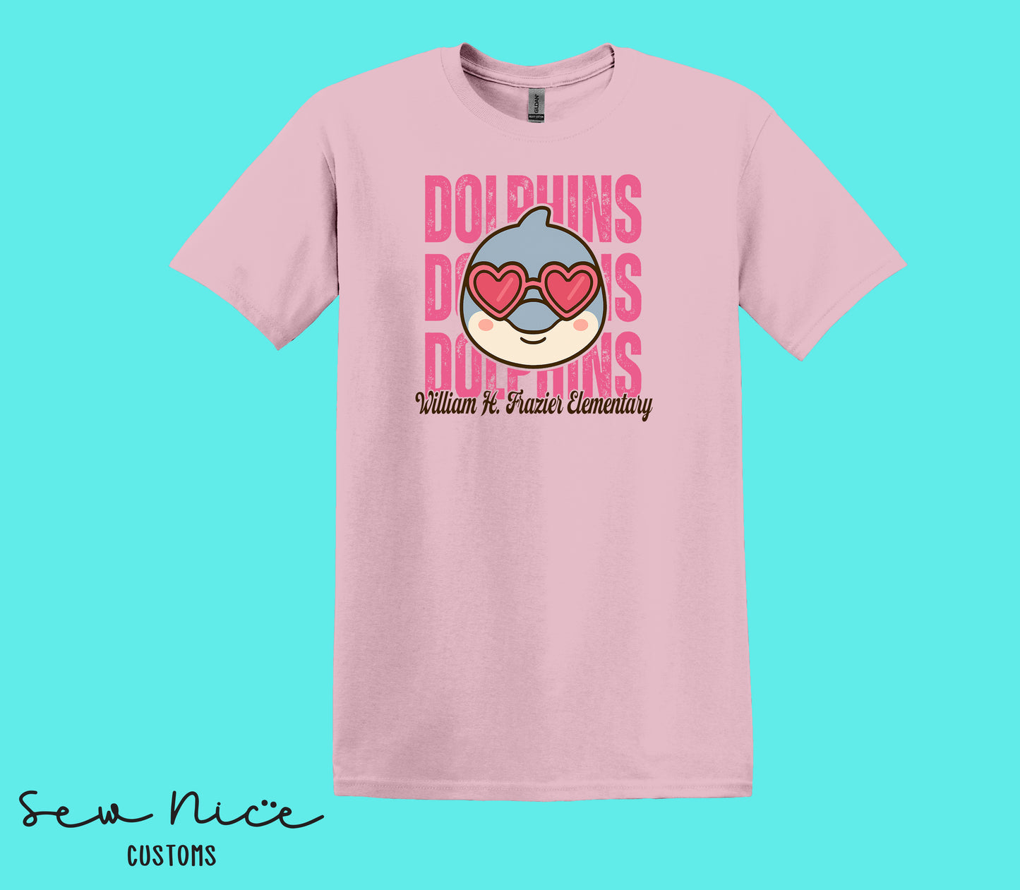 Dolphins Valentine's- Unisex Adult/Youth T-Shirt