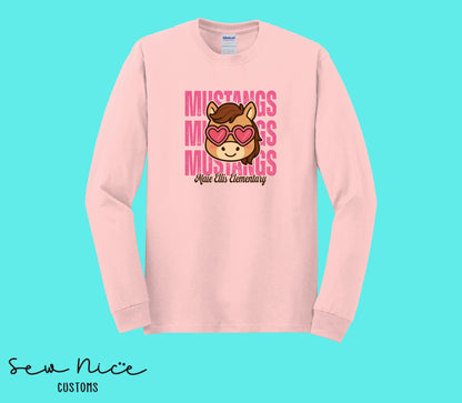 Mustangs Valetines- Unisex ADULT Long Sleeve Shirt