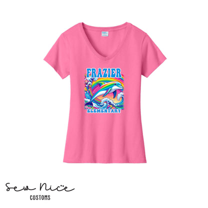 Frazier- LISA FRANK Design- Ladies V-Neck Shirt