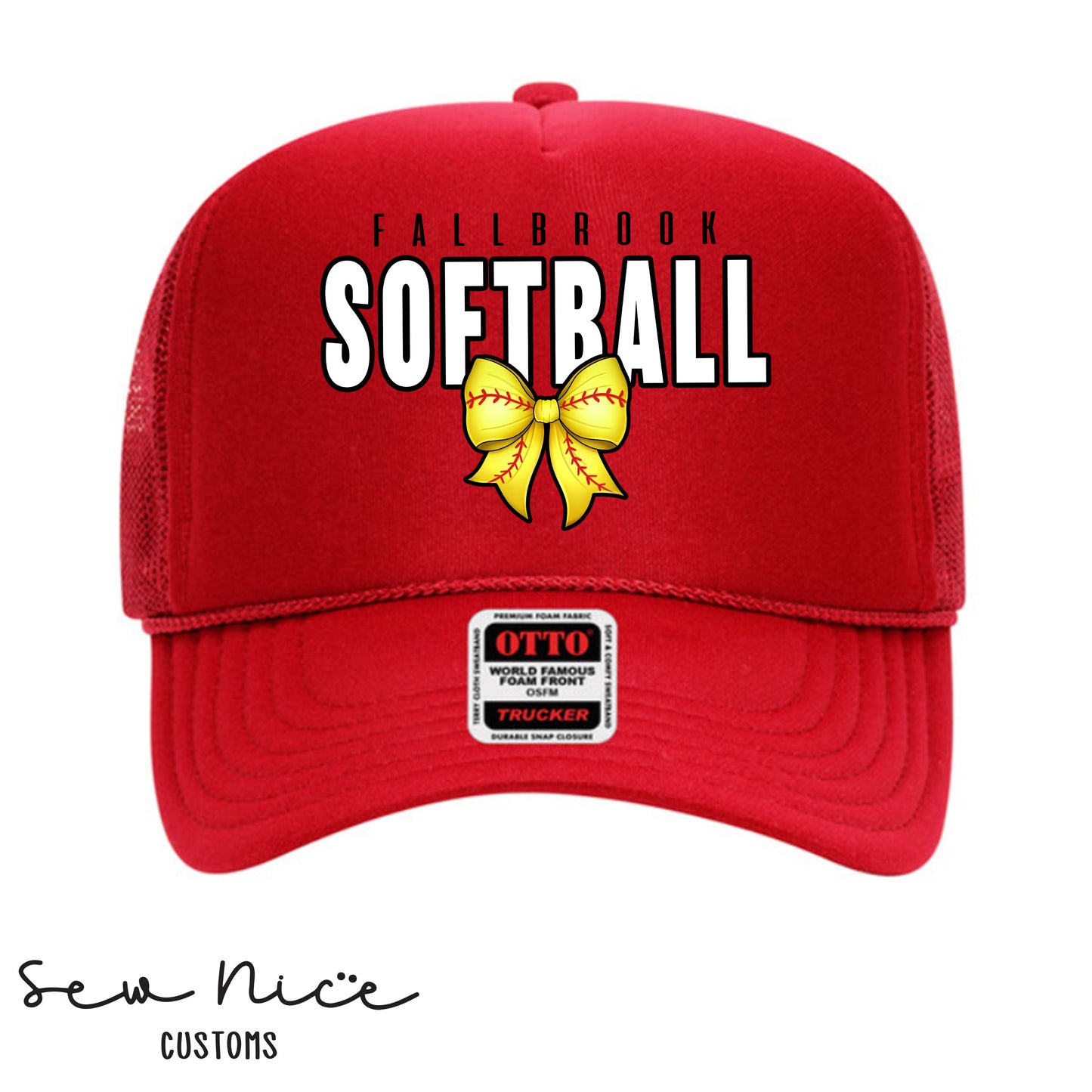 Fallbrook Softball Bow Design - Foam Trucker Hats