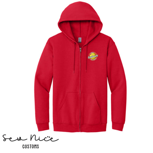Fallbrook Girls Softball Logo - EMBROIDERED Unisex Full Zip Hoodie